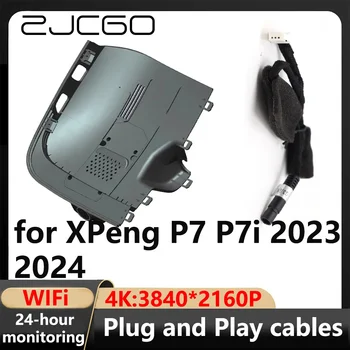 ZJCGO 4K Wifi 3840*2160 DVR Dash камера камера видеорекордер за XPeng P7 P7i 2023 2024 Изображение