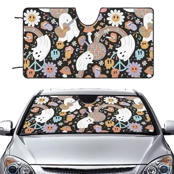  Автомобилни сенници с цветни шарки, забавни проектирани предни стъкла и сенници, подарък за декорация на екрана на автомобила Изображение