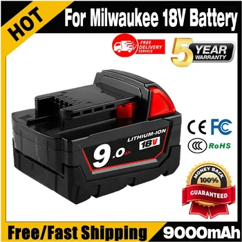 Акумулаторни батерии за Milwaukee M18B5 XC литиево-йонна батерия 18v 9.0/6.0/12.0Ah зарядно устройство за батерии За Milwaukee M18 12V ~ 18V Изображение