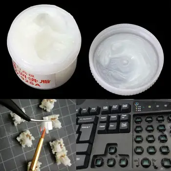 бял 200pcs синтетична грес смазочно масло фиксиране филм пластмаса Изображение