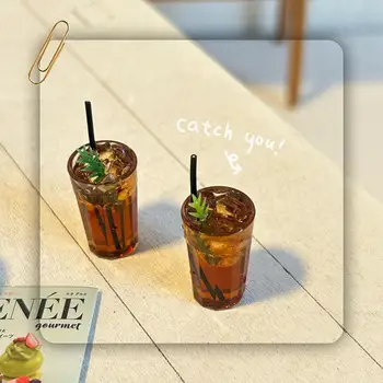 Висока симулация миниатюрни кафе чаша миниатюрни кафе чаша модел кухненски напитки прибори за хранене декор кукла къща аксесоари за момчета Изображение