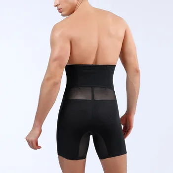 Висока талия мъжки боди панталони черно бяло shapewear за корема хип подобряване с регулируеми корема колан мъжки оформяне Изображение