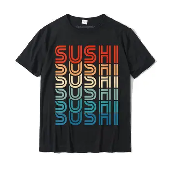 Дамски смешно суши ретро реколта въглехидрати японска храна Foodie кръг врата тениска марка мъже Топ тениски памук върховете ризи по поръчка Изображение