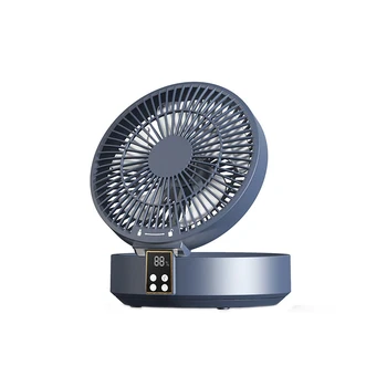 Дистанционно управление Безжичен циркулационен вентилатор за въздушно охлаждане с LED светлина Сгъваем електрически стенен вентилатор Настолен вентилатор Изображение