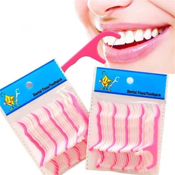 Еднократни пръчици за зъби за зъби пластмасови конци на едро 20 пръчки интердентална четка за орално почистване инструменти за грижа Изображение