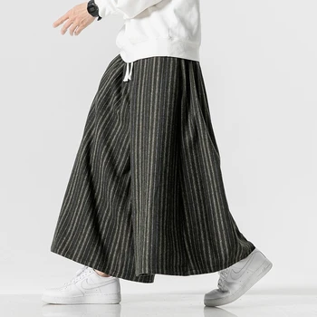 есен зима широк крак панталони извънгабаритни мъже харем панталони хип-хоп джогър панталони причинно-следствени торбести панталони корейски streetwear реколта 5XL Изображение