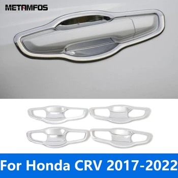 За Honda CR-V CRV 2017-2021 2022 Хромирана странична врата дръжка купа капак тапицерия защита стикер Екстериорни аксесоари Стайлинг на автомобили Изображение