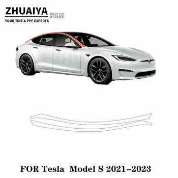 За Tesla Model S A-Pillar PPF филм за защита на боята 8mil 2021 2022 2023 филм за каросерията на автомобила Изображение