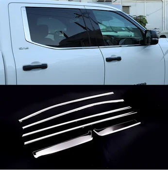 За Toyota Tundra 2022 2023 Ярко сребърен прозорец за кола стълб лента покритие подстригване неръждаема стомана център стълбове стикер аксесоари Изображение