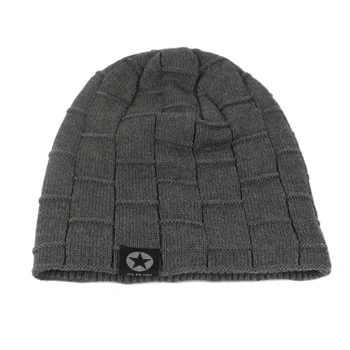 Зимна плетена шапка Зимни шапки за мъже Марка Beanie Мъжки шапки Топла торбеста шапка Gorras Bonnet Fashion Cap 2021 Изображение
