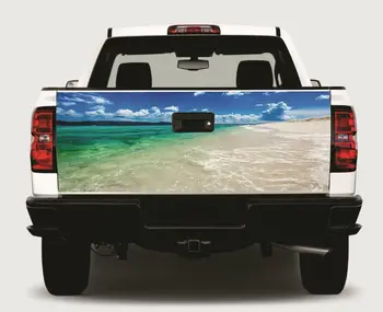 Красива пясъчен плаж багажника багажника обвивка винил графичен стикер обвивка кола Изображение