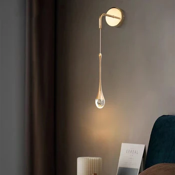 Кристална LED лампа за стена Модерна проста лампа за хол коридор стена sconce мода минималистична нощна лампа Изображение