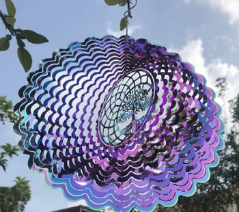Магически вятър захранва кинетична вятърна мелница метал и скулптура Spinner градина уникален Изображение