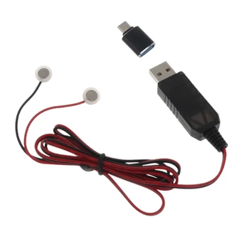 Магнитен USB кабел за зареждане с адаптер тип-C за 3.7V 14500 16340 26650 Акумулаторни батерииС индикатор Изображение