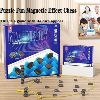 Магнитен шахматен боен комплект Магнитен ефект образователна игра Преносима настолна игра за деца Коледен подарък Изображение