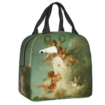 Митологични ангели изолирани обяд чанта ренесансови херувими водоустойчив охладител термична кутия за обяд жени храна контейнер голяма пазарска чанта Изображение