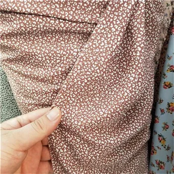 Мода леопард печат корейски коприна износ плат мазнини MM дизайн риза рокля облекло аксесоари лек плат точка шифон Изображение