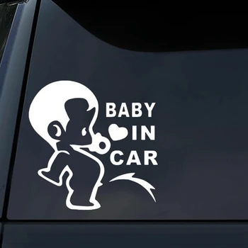 Момче бебе в кола стикер винил стикер водоустойчиви стикери на камион броня задното стъкло Изображение