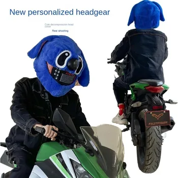 Мотоциклет каска обхваща смешно карикатура плюшена каска защитно покритие каска пълно лице покрива за персонализирани каски парти Изображение