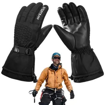 Мъже Зимни водоустойчиви ръкавици за колоездене Открит спорт бягане мотоциклет ски сензорен екран ръкавици без хлъзгане топли пълни пръсти Изображение