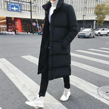 Мъже Зимни ежедневни дълги якета палто Висококачествена ежедневна мода Щука яке извънгабаритни 5XL мъже дебела ветровка Връхни дрехи Изображение