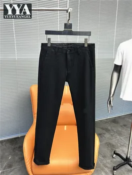 Мъжки бизнес ежедневни панталони Slim Fit мода прави панталони нова пролет есен класика дизайнер реколта офис мъжки панталони Изображение