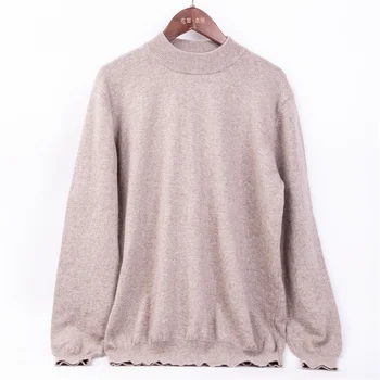 Мъжки кашмир пуловер 100% чист Pashm случайни O-образно деколте пуловер зимата меки топли пуловери плюс размер XXXL Изображение