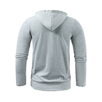 Мъжки\\\\\\\\\\\\\\\ пуловер качулка суитчър дълъг ръкав горния джоб плътен цвят случайни T риза Tee черен S 2XL Изображение