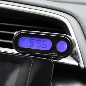 НОВ автомобил цифров часовник & температура дисплей електронен часовник термометър авто електронен часовник LED подсветка цифров дисплей Изображение