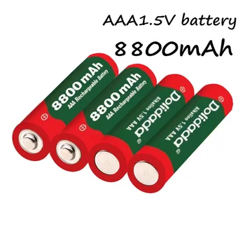 Нова AA акумулаторна батерия 9800mah/8800mah 1.5V Нова алкална акумулаторна батерия за светодиодна играчка mp3 със зарядно устройство Изображение