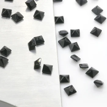 Ново пристигане цена на едро Sem- скъпоценен камък естествен черен черен квадрат форма за бижута Изображение