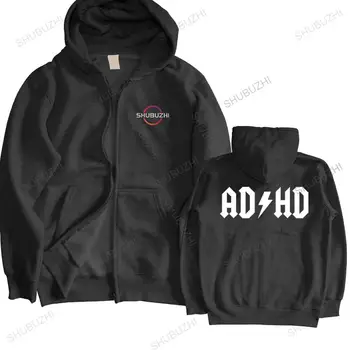 ново пристигна есен зима Висококачествен печат качулки палто ADHD по-голям размер унисекс Връхни дрехи мъжки суитчър марка облекло Изображение