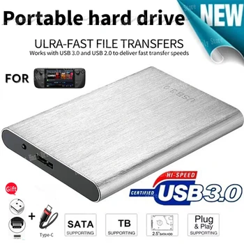 Оригинален преносим високоскоростен SSD / HDD 2TB / 4TB / 8TB / 16TB / 30TB външен твърд диск за масово съхранение USB 3.1 интерфейс памет твърд диск Изображение