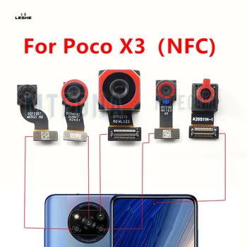 Оригинална задна предна камера за Xiaomi Mi Poco X3 NFC Facing Selfie Малък модул за предна задна камера Flex резервни части Изображение