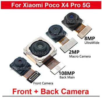 Оригинална предна камера + задна ултраширока макро задна основна камера Flex кабел за Xiaomi Poco X4 Pro 5G резервни части Изображение
