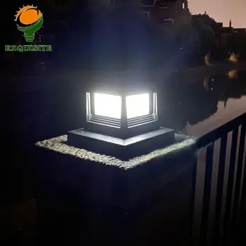 Пейзажна лампа светлина Външна оградна лампа Водоустойчива слънчева панелна тръба на едро Градинска декорация Led Light Solar Pillar Post Изображение