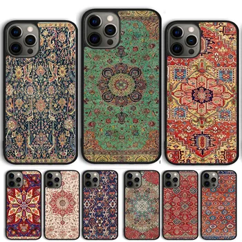 Персийски килим цветен модел телефон случай капак за iPhone 15 14 13 12 Pro Max мини 11 Pro Max XS X XR 6S 7 8 Plus SE 2020 Coque Изображение