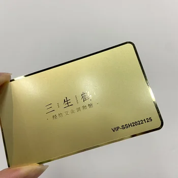  персонализиран продукт, 24k златна визитка метална позлатена визитка златни метални карти Изображение
