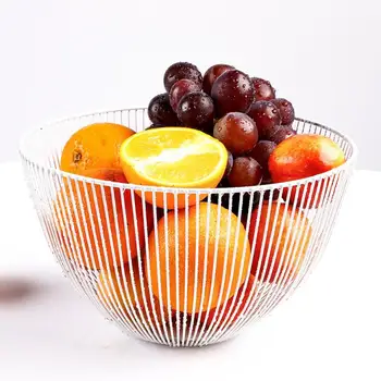 Плодова маса за закуска наклонена черта декорация стил прав кухня купа кръгла линия трапезария кошница за съхранение храна метал скандинавски Изображение