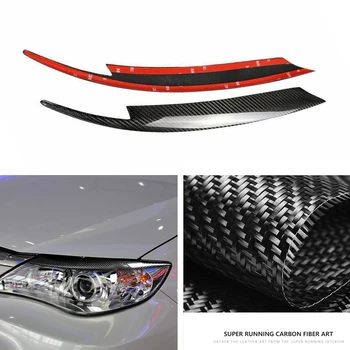 Преден фар вежди клепач главата лампа капак вежди лента въглеродни влакна за Subaru Impreza WRX 10-ти 2008 2009 2010 2011 Изображение