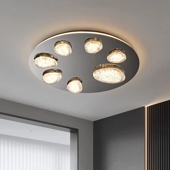 Просто и модерно осветление на тавана в хола Креативно и персонализирано италианско осветление от висок клас Луксозна грижа за очите Лампа за спалня Изображение