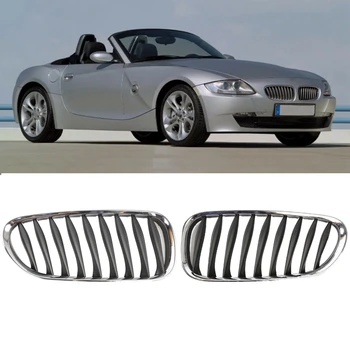 Решетка за решетка на предната ограда ABS хром+черна за-BMW Z4 E85 E86 2003-2009 51117117757 51117117758 Изображение