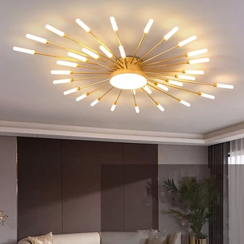 скандинавска декорация Декор за домашна спалня Интелигентни LED лампи Плафониери за хол вътрешно осветление лампара Изображение