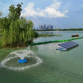 Слънчева захранвана фонтанна система Плаващ фонтан за домашен слънчев езерен аератор Изображение