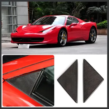 Сухи въглеродни влакна за Ferrari 458 2011-2016 Преден прозорец огледало за странично виждане триъгълник капак тапицерия A-стълб кола екстериорни аксесоари Изображение