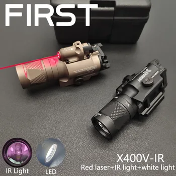 Тактически SureFir X400V-IR инфрачервен + LED бяла светлина + червен лазер оръжие пистолет фенерче X400V X400 X400U X300V лов скаут светлина Изображение