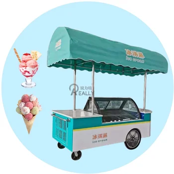 фабрика персонализирани сладолед дисплей цвете количка Popsicle дисплей кабинет снек кетъринг Mobile сергия количка Изображение