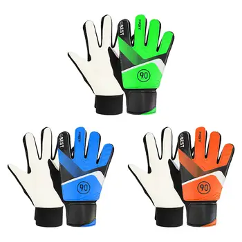 Футболни вратарски ръкавици Защита на пръстите против сблъсък Удобен силен захват Дишащи вратарски ръкавици Латексова длан за деца Изображение
