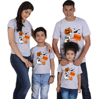 Хелоуин съвпадение семейство върхове изключителен дизайн тикви призрак тениски Изображение