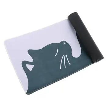 Черно-бяла подложка за мишка Протектор за бюро Голям сладък мишки Мат Неплъзгаща се котка клавиатура Pad Game Изображение